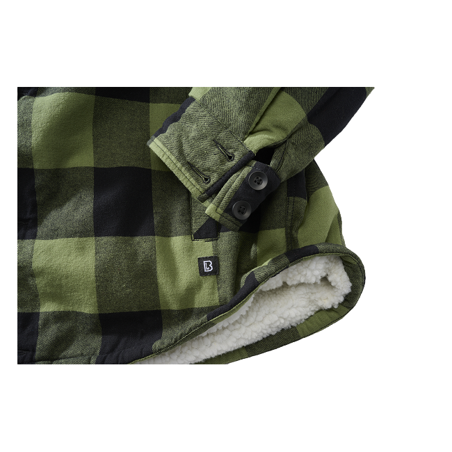 Veste à capuche carreaux noir/olive - Brandit