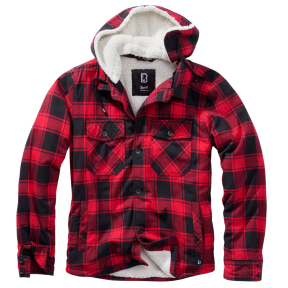 Kapuzenjacke mit Karomuster rot/schwarz - Brandit