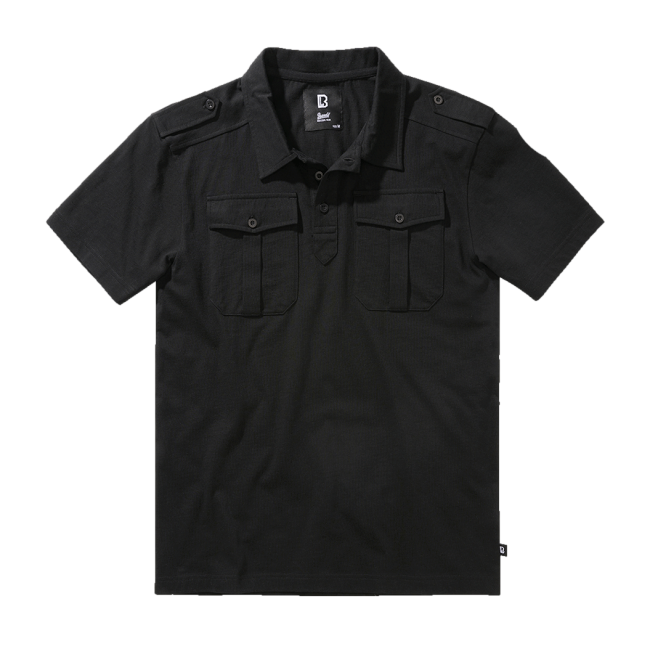 Jon jersey polo met korte mouwen zwart - Brandit