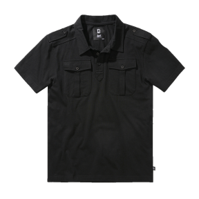 Jersey-Poloshirt Jon Kurzarm schwarz - Brandit