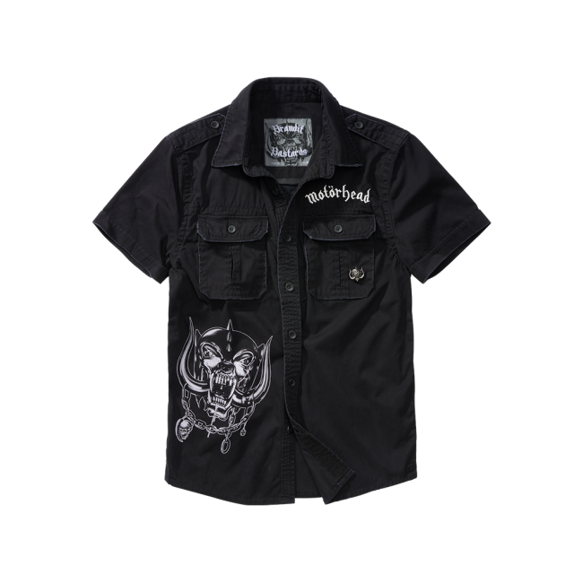 Koszula vintage motorhead czarna z krótkimi rękawami - Brandit