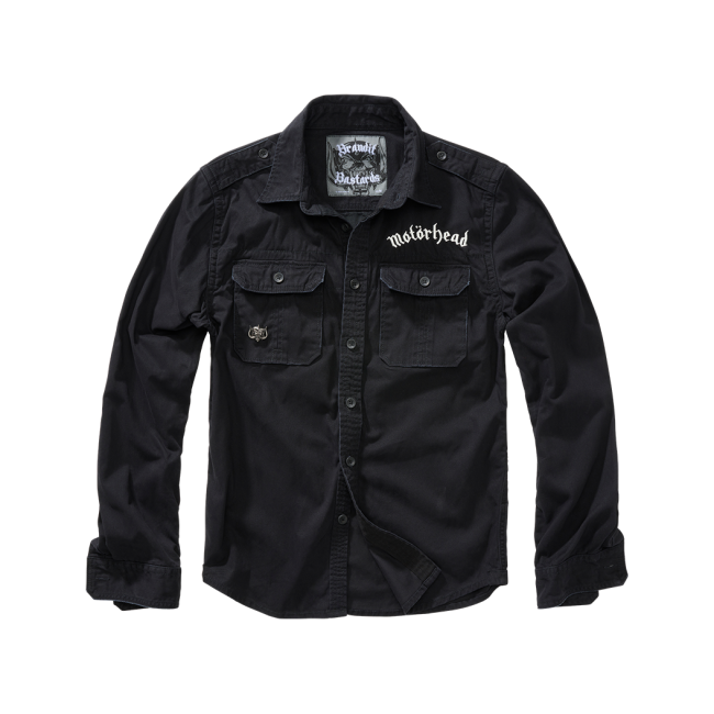 Vintage motorhead shirt zwart - Brandit