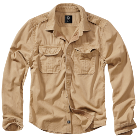 Chemise vintage manches longues camel - Brandit