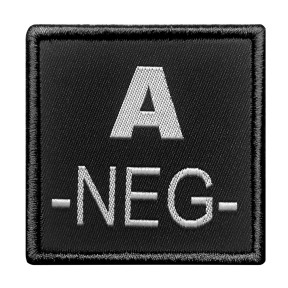 Insigne A- de groupe sanguin Noir - A10 Equipment