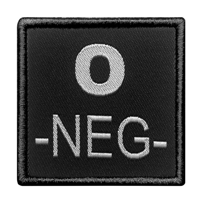 Insigne O- de groupe sanguin Noir - A10 Equipment