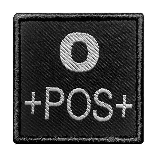 Insigne O+ groupe sanguin Noir - A10 Equipment
