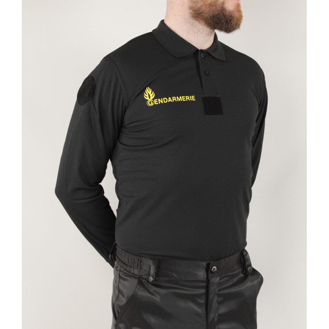 Gendarmerie Mobile Polo Cooldry + Velcro Zwart - Patrol