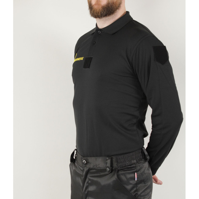 Polo Gendarmerie Mobile Cooldry + Velcro Czarne - Patrol