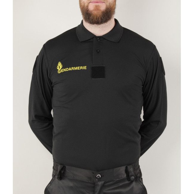 Polo Gendarmerie Mobile Cooldry + Velcro Zwart - Patrol