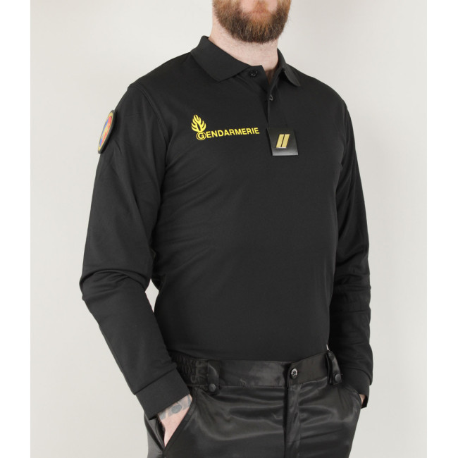 Polo Gendarmerie Mobile Cooldry + Velcros Noir - Patrol