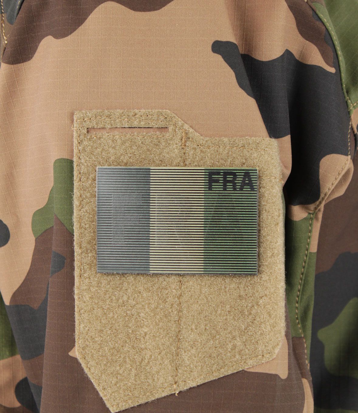 Patch velcro avec imprimé représentant le drapeau français avec inscription  humo