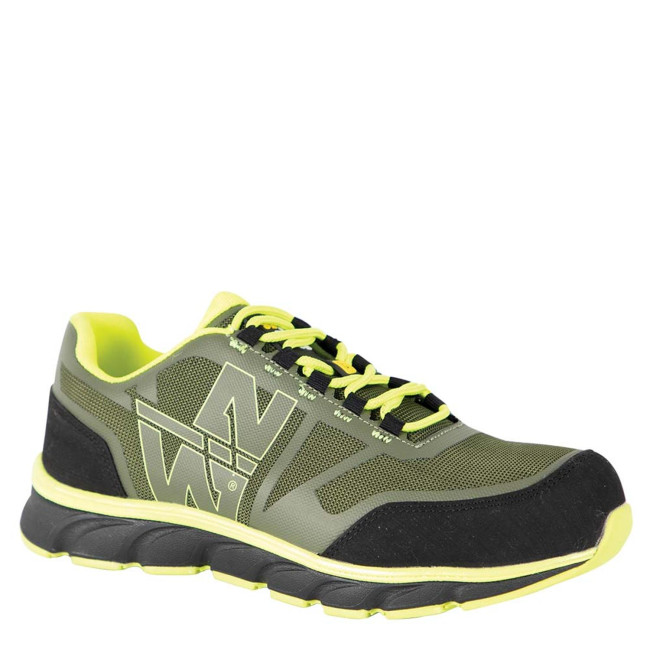 Veiligheidschoenen Justin S1P SRC kaki/fluorgeel - North Ways