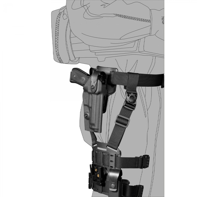 Snel en roterend verbindingssysteem 8K31 zwart - Vega holster