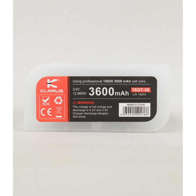 Batterie rechargeable pour lampes XT12GT, XT12S et XT2CR 3600 mAh - Klarus