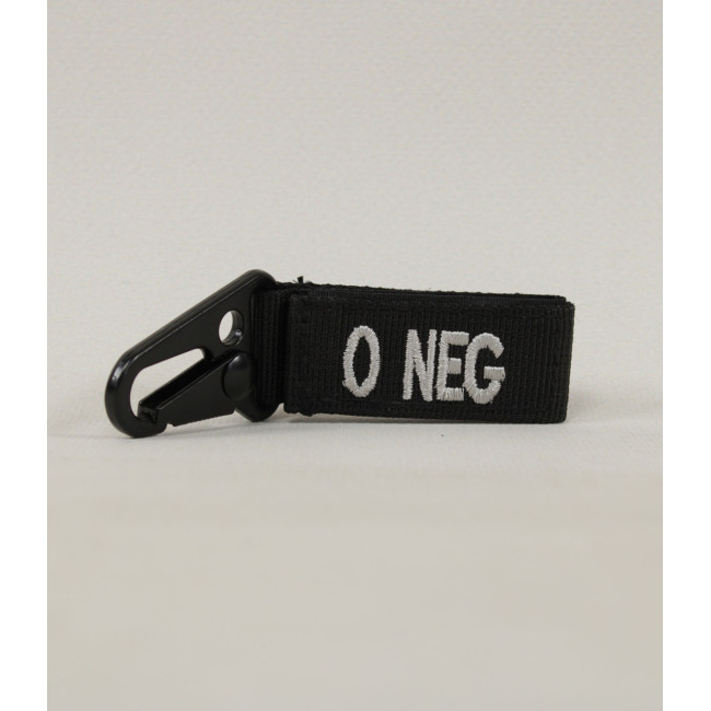 Porte clé tactique groupe sanguin O- Noir - Miltec