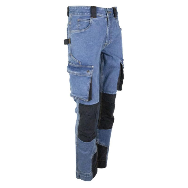 Pantalon de travail multipoches Neo bleu lavé - North Ways