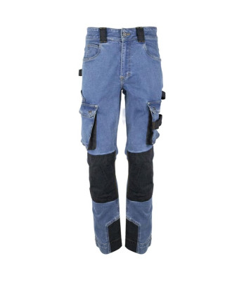 Pantalon de travail multipoches Neo bleu lavé - North Ways