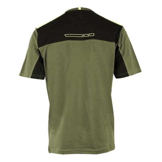 Werk T-shirt korte mouwen Peter khaki/fluorgeel - North Ways