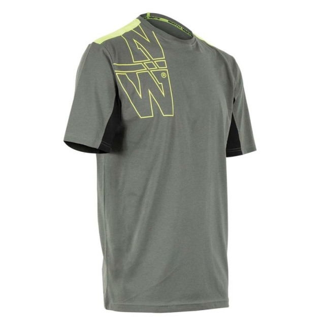 T-shirt de travail à manches courtes Peter anthracite/jaune fluo - North Ways