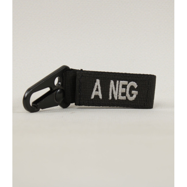 Porte clé tactique groupe sanguin A- Noir - Miltec Porte clé tactique groupe sanguin A- Noir - Miltec