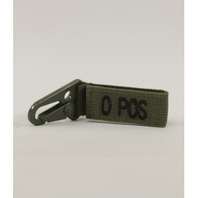 Porte clé tactique groupe sanguin O+ Vert OD - Miltec