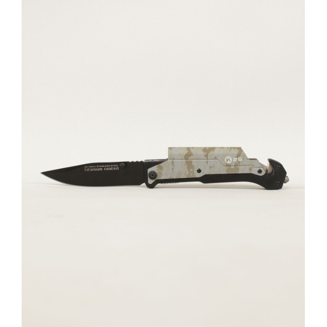 Taschenmesser mit Feuerstein und Taschenlampe Digital Camo - K25