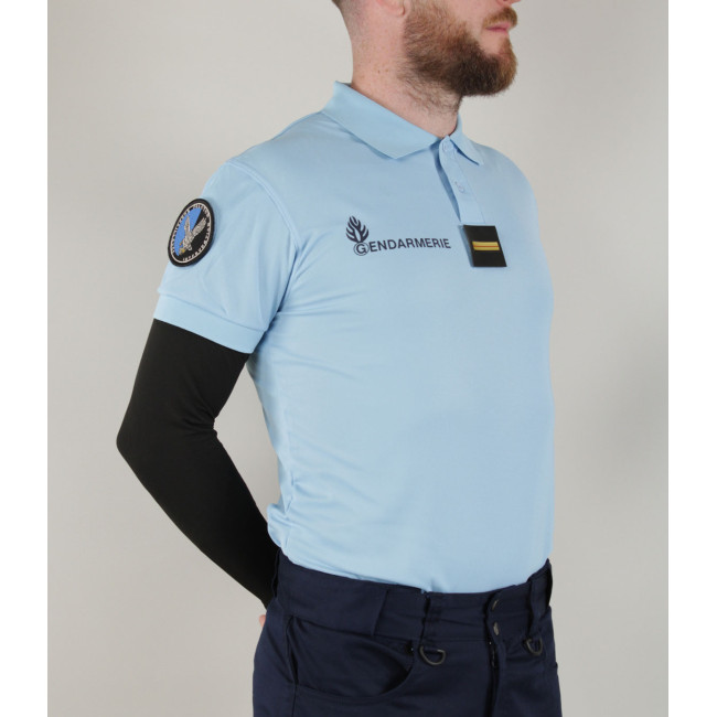 Atmungsaktives Poloshirt Gendarmerie Blau + Klettverschlüsse - Patrol