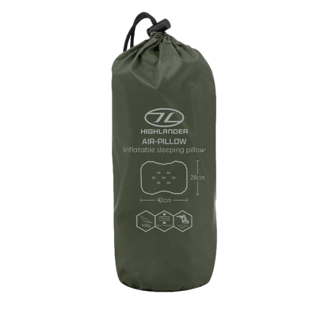 Coussin gonflable de camping NAP TAK olive - Highlander