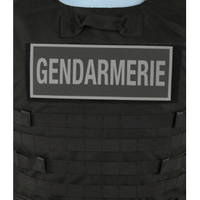 Faixa retrorrefletiva fundo preto com velcro 27,5x10,5cm - Gendarmerie