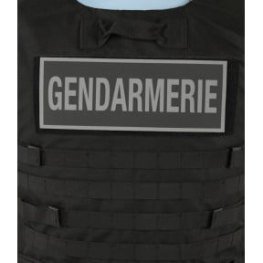 Banda retrorreflectante fondo negro con velcro 27,5x10,5cm - Gendarmería