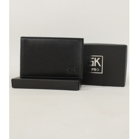 Porta carte orizzontale mini a 2 scomparti in pelle - Nero - GK