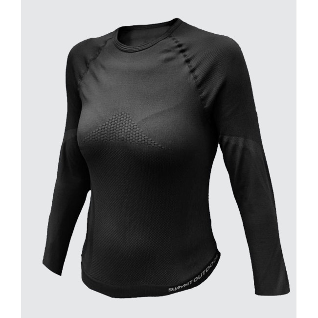 Damen-Langarm-T-Shirt Technical SEQUOIA Schwarz - Summit Outdoor