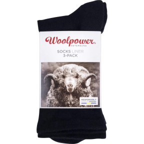 Lote de 3 pares de calcetines Liner Classic Negro - Woolpower
