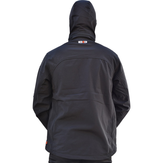Kurtka Softshell czarna z kapturem - HEROCK