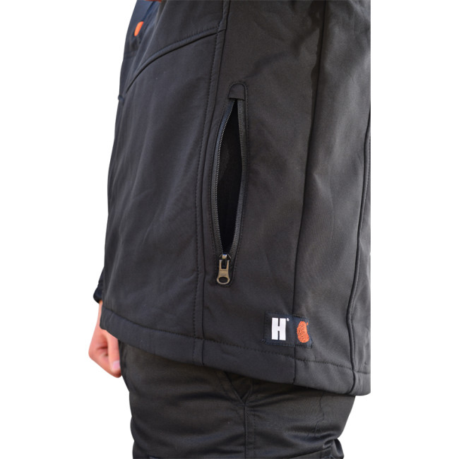 Softshell vest zwart met capuchon - HEROCK