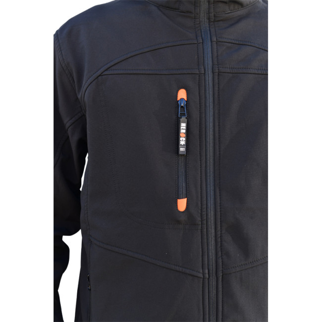 Veste Softshell noir à capuche - HEROCK