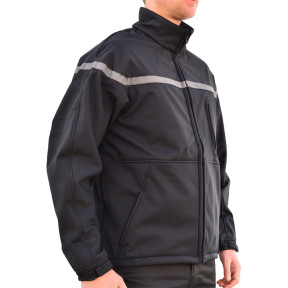 Sicherheits-Softshell-Jacke mit grauem Streifen - EK