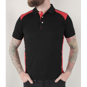 Polo Piqué Noir/Rouge - Blaklader