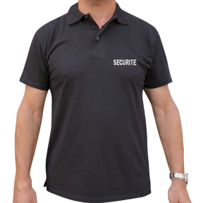Schwarzes Polo-Shirt kurze Ärmel mit Sicherheitsstickerei - Patrol Equipment