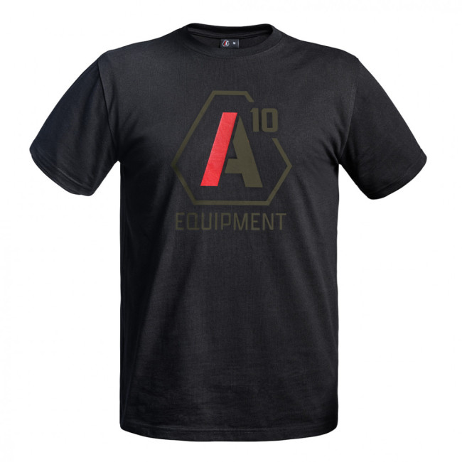 T-Shirt Strong A10 schwarz mit olivgrünen / roten Logos - A10 Equipment