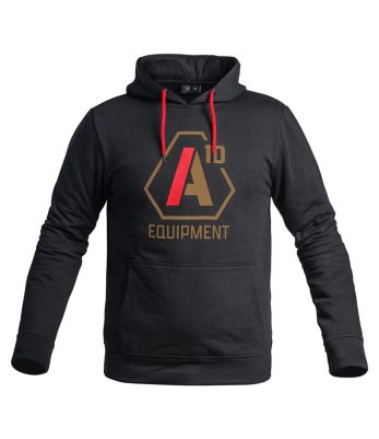 Hoodie A10 noir logos tan / rouge - A10 Equipment