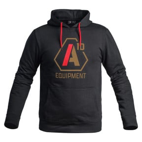 Hoodie A10 noir logos tan / rouge - A10 Equipment