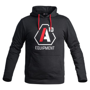 Bluza z kapturem A10 czarna logo białe / czerwone - A10 Equipment